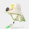 Sombrero con Ventilador Solar para Niños, Sombrero de Verano Delgado con Visera Grande para Proteger del Sol, Sombrero Tipo Chal para Niños y Niñas, Sombrero de Copa Abierta para Bebés