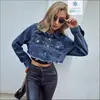Preventa-15658 # Ropa de Mujer Transfronteriza de Amazon Estilo Ins Europeo y Americano Casual Versátil Moda Corta Chaqueta de Mezclilla