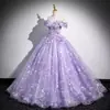 Elegante Color Morado Gasa 2026 Nuevo Estilo Temperamento Un Hombro Solo Vocal Arte Examen Actuación Reunión Anual Anfitrión Vestido Formal