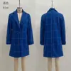 Abrigo de Invierno Transfronterizo de Amazon Estilo Europeo y Americano Cuadros Vintage Casual Elegante Solapa Longitud Media Abrigo de Mujer