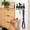 Nuevo colgador de llaves con forma de perro transfronterizo para entrada, colgador de pared para mascotas, colgador de arte de hierro sin taladro con huella de pata de perro