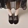 Zapatos de Malla Versátiles y Cómodos para Mujer 2025 Nuevos Primavera/Verano Tacón Bajo Huecos Transpirables Punta Cerrada Pedrería Mate Zapatos de Mujer Tendencia
