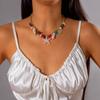 Collar de Aguacate con Perlas Blancas Estilo Bohemio Transfronterizo Europeo y Americano Estilo Playa Vacaciones Lindo Collar de Verdura para Mujeres