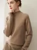 Nuevo suéter de cachemira con puntos de colores, estilo minimalista de otoño para mujer, jersey de cuello semi-alto, tejido suelto y versátil de manga larga
