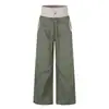 Calça cargo retrô de personalidade coreana com cordão na cintura reversível para mulheres, calça casual de perna reta com design único