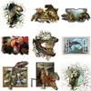 Nuevos adhesivos de pared 3D de fábrica pared rota nave espacial Planeta Dinosaurio sala de estar dormitorio habitación infantil pared de fondo pintura decorativa una variedad