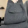Pantalones Rectos de Cintura Alta Estilo Minimalista Gris para Mujer, Novedad Otoño e Invierno 2025, Corte Holgado, Adelgazantes, Tallas Grandes, Pantalones Casuales de Trabajo