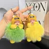 Llavero colgante de coche con piel de zorro real, bonito muñeco de peluche, bolso, regalo para pareja