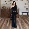 Top Adelgazante de Corte Ajustado, Top Sexy de Hombros Descubiertos para Chica Atrevida, Elegante Cubre-Traje de Verano con Protección Solar para Mujer, Camiseta Fina de Manga Larga para Mujer