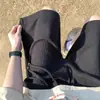 Pantalones Cortos Deportivos de Punto Negros para Hombre Verano Nuevo Caída Pesada Pantalones de Cinco Puntos Marca Americana de Moda Sueltos Casuales de Longitud Media