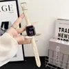 Adequado para pulseira de relógio Iwatchs11 Apple 11ª 10ª 9ª 8ª 7ª 6ª 5ª 4ª 3ª Geração Se Cintura Pequena Pulseira de Couro Granulado para Mulheres