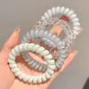 Gomas para el pelo de alambre de teléfono de color gelatina de verano para mujer, diademas de alta gama, accesorios para el pelo elásticos y duraderos