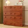 Mueble de TV de Madera Maciza Lujo Ligero para Apartamento Pequeño Moderno Simple Armario de Almacenamiento Combinación de Muebles Sala de Estar Estilo Antiguo Medio Armario Carmen Armario Tipo Cubo De Pie