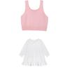 El popular chaleco de punto para bebé niña de este año, chaleco, vestido blanco con muñeca superpuesta