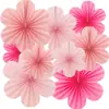 Decorações de Papel para Pendurar para Festa de Jardim de Infância, Montagem de Sala de Aula, Penduricalhos de Ventilador de Papel para Ambiente, Flores de Ventilador de Papel