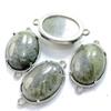 Colgante doble agujero ovalado de amatista incrustada nuevo transfronterizo 13*18mm superficie de huevo hecho a mano DIY accesorios de joyería de mano