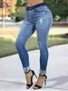 Hmw2026 Jeans Populares Transfronterizos Europeos y Americanos para Mujer, Corte Ajustado, Levanta Glúteos, Rotos, Sexy, Elásticos, Skinny para Mujer