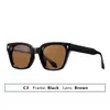Gafas de Sol de Ácido Propiónico Personalizadas para Exportación Marco Cuadrado Retro Europeo y Americano Clavos de Arroz Lentes Polarizadas Modificadas Anti-UV Anti-Luz Azul