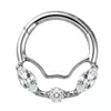 Anillo de Nariz de Aleación de Titanio F136 Incrustado con Circonita, Anillo de Tabique Nasal, Joyería Corporal de Titanio G23, Tachuela para Nariz, Adorno para Nariz