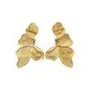 Pendientes Colgantes con Patrón de Hoja Metálica de Aguja Plateada Transfronterizos Europeos y Americanos Pendientes de Botón Simples de Moda Adornos para Orejas de Lujo Ligero de Alta Gama para Mujeres