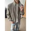 Jaqueta Tendência Outono 2026 para Homens e Mulheres, Retro Americano Simples Gola Baseball Casual Casal Mesmo Estilo Versátil Outerwear