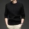 Suéter de Punto para Hombre, Cuello Redondo, Patrón Jacquard, Nueva Camisa Base de Manga Larga, Simple, Clásico, Casual, Versátil Suéter para Hombre