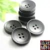 Botones de traje negro de cuatro ojos, venta al por mayor, para abrigo, gabardina, suéter, botones de resina, accesorios para prendas de vestir, 15-25 mm