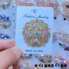 Broche de Mariposa Hueca con Diamantes AB Iridiscentes para Mujer, Pin de Mariposa de Diamantes Lujoso a Todo Color para Trajes y Abrigos, Broche Elegante y Lujoso