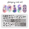 Placa de aço para impressão de nail art flor de renda borboleta xadrez estilo nacional uso em unhas fabricação de unhas modelo de transferência 6*12