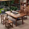 Balcón Apartamento Pequeño Mesa de Centro y Juego de Sillas de Madera Maciza Ébano Estilo Chino Nuevo Mesa de Café para Sala de Estar Hogar Mesa para Preparar Té de Oficina