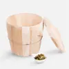 Cubo de Cocción al Vapor de Madera para Arroz, Cubo de Cocción al Vapor de Madera de Cedro para Uso Doméstico, Cesta de Bambú para Cocinar al Vapor, Rejilla para Cocinar al Vapor, Cubo de Madera para Cocinar Arroz al Vapor