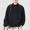 Sudadera Gris Pesada para Hombre Hombres 2026 Nuevo Otoño Casual Media Cremallera Manga Larga Texturizada Top Capa Base