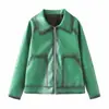 Para Comercio Exterior Transfronterizo Otoño 2026 Más Vendido Chaqueta Corta de Cuero Estilo Retro Americano con un Diseño de Solapa Único