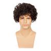 Peluca transfronteriza de estilo europeo y americano para hombre, pelo corto rizado, esponjoso, estilo mezclilla, pelo de hombre, seda de alta temperatura, fibra química, peluca para la cabeza