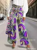 2026 Nuevos Pantalones Largos Artísticos Vintage Transfronterizos Pantalones Casuales de Moda y Únicos Pantalones Casuales de Calle para Mujer