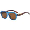 Novos Óculos de Sol Quadrados de Lente Dupla para Homens, Óculos de Sol Aviador Estilo de Rua da Moda Europeia e Americana, Óculos de Sol Tendência 9710