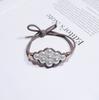 Banda de goma con perlas hecha a mano, creativa, coreana, con nudo para el cabello, anillo para el cabello con diamantes de colores, joyería para la cabeza para mujer, venta al por mayor