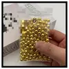 Cuentas Redondas de Plástico Dorado Electroplateado Perla de Imitación Agujero Recto Cuentas Sueltas Plateadas Cuentas Espaciadoras Tejido a Mano Joyería