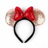 Parque de diversões Lantejoulas Mickey Minnie Bow Headband Adulto Crianças Orelha de Coelho Grampos de Cabelo Acessórios para o Cabelo Pressionando Cabelo Headwear