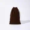Bolsa de Veludo Cordão Aba Bolso Calças Preto Bolsa de Joias Presente de Joias Logotipo Impresso Embalagem Selo Cordão Personalização