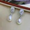 Pendientes de Perlas de Agua Dulce Naturales Auténticas Forma Especial Barroca Clásica Botón de Plata Mismo Estilo que los de Zhao Lusi S925
