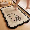 Linda Alfombrilla de Baño de Barro Diatómico Hello Kitty Absorbente de Agua Antideslizante para Baño Alfombrilla para Entrada de Inodoro Doméstico Resistente a la Suciedad para Pies