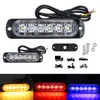 Luz de advertencia LED de 6 luces transfronteriza ultradelgada de dos colores, luz estroboscópica para motocicleta, camioneta, universal, ultradelgada