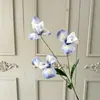 Flor Artificial Íris de Casamento com 3 Cabeças Material Decoração de Casa Sala de Estar Flor de Seda Arte Hotel Decoração Suave Arranjo de Flores Adereços para Fotografia