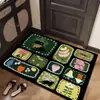 Felpudo de entrada de dibujos animados retro hecho de tierra de diatomeas, alfombrilla absorbente y antideslizante para el baño y el inodoro del hogar