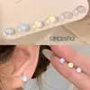 Conjunto de Brincos Dopamina com Design de Contas Redondas Coloridas Simples Feminino Fresco e Exquisito Nicho Diário Popular Tendência