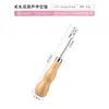 Punzón de Calabaza Doble, Punzón de Mango de Madera Hecho a Mano, Cabeza Recta, Codo, Punzón con Agujero Central, Punzón para Reparación de Zapatos, Punzón para Perforar Cuero