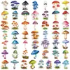 Pegatinas Transparentes Creativas de Hongos Realistas para Mascotas, Modelo Nuevo Transfronterizo 50 Piezas para Botellas de Agua, Equipaje, Decoración de Tableta, Pegatinas Impermeables