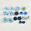 Conjunto de flores de simulação azul Rose Fake Flower Silk Flower Antique Headwear DIY Hairpin Flower Pain Bag Decoração
