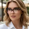 Armazón de Gafas Moda Europea y Americana Nuevo Ojo de Gato Anti Luz Azul, Versátil para un Look Natural, Delgado Retro Sin Graduación Armazón de Gafas de Moda